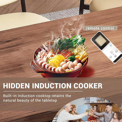 98” - 106” Unique Kitchen Island Includes Black Striped Design Table Legs