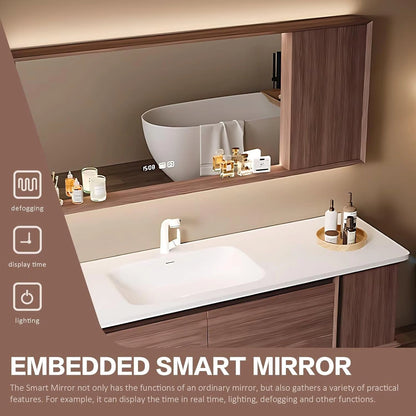 40” - 64” Exquisite Vintage Bathroom Vanity Includes Side Open Storage Shelves