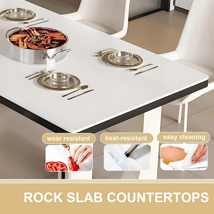 56” - 72” Minimalist Kitchen Island Includes Hollow Molding Base & Embedded Socket (No Chair)