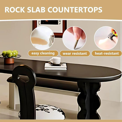 67” - 83” French Vintage Kitchen Island Includes Modular Socket for 2-6 Person (No Chair)