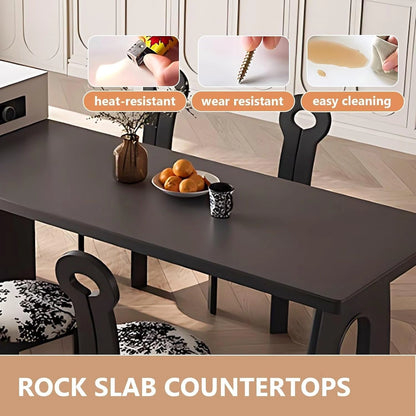 66” – 82” Black Luxury Kitchen Island Includes Unique Base Design