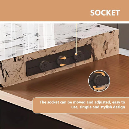 87” - 98” Brown Modern Kitchen Island Includes Log Style Design (No Chair)