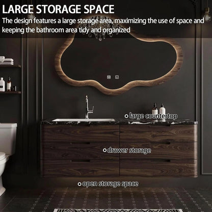 36” - 64” Unique Bathroom Vanity with Cloud-Shaped Smart Mirror