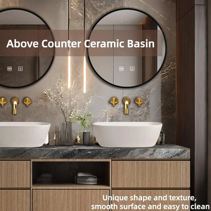 60” – 96” Luxury Textured Bathroom Vanity Includes Above Counter Sinks