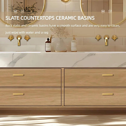 60” - 78” Floating Vanity with Double Sinks Includes Large Drawers