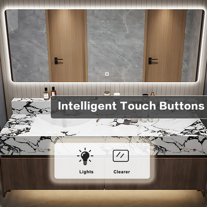 36"- 64" Single Bathroom Vanity Set with Smart Led Mirror and Ceramic Basin