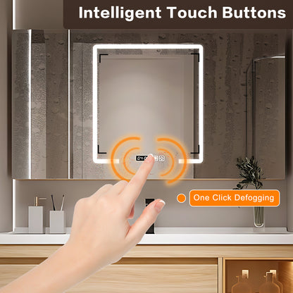 40"- 64" Single Basin And Sink Solid Wood Cabinet With LED Mirror Cabinet