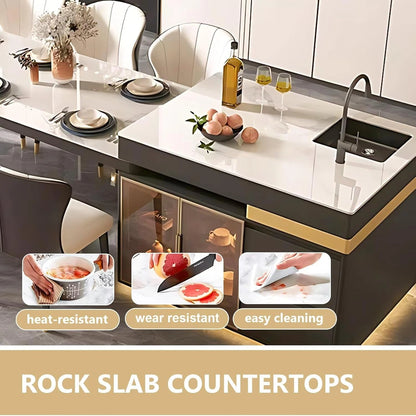 71” - 79” Modern Luxury Kitchen Island with Retractable Dining Table (No Chair)