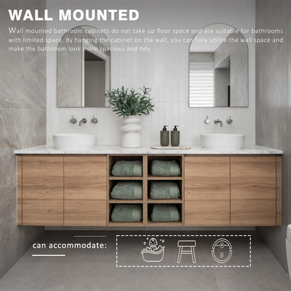 60“ - 78” Luxury Wooden Double Basin Bathroom vanity