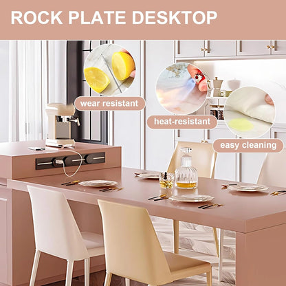 94” - 102” Modern Simple Kitchen Island Includes Unique Shade of Pink (No Chair)