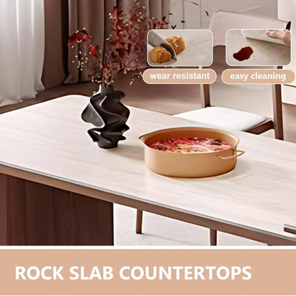 71” Light Luxury Kitchen Island Includes Wood Grain Design (No Chair)