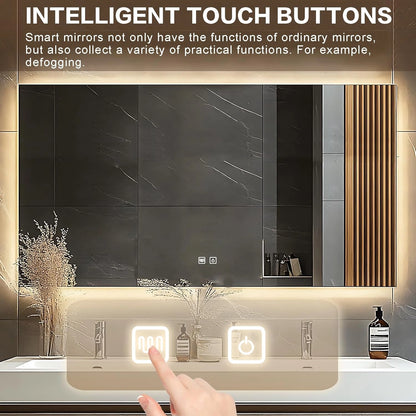 60” - 78” Modern Simple Bathroom Vanity Includes Square Mirror & Hidden Handle