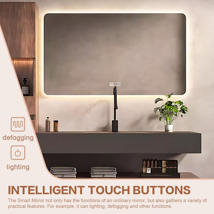 52"-72" Solid wood black basin bath vanity multi drawers big smart mirror