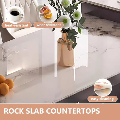 63” - 95” Practical Modern Kitchen Island with Large Storage Space & Trapezoidal Base (No Chair)