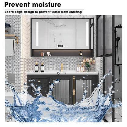 36"- 48" Freestanding Bathroom Vanity Set with Single Sink and Smart Mirror Cabinet