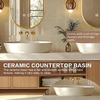 68” - 96” Solid Wood Modern Bathroom Vanity Includes Open Storage Rack