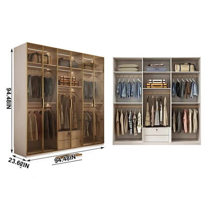 24‘’-94‘’ Modern Wardrobe Includes Transparent and Spacious Storage Space