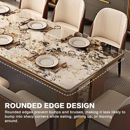 55” - 71” Italian Luxury Dining Table with Gold Plated Stainless Steel Base (No Chair)