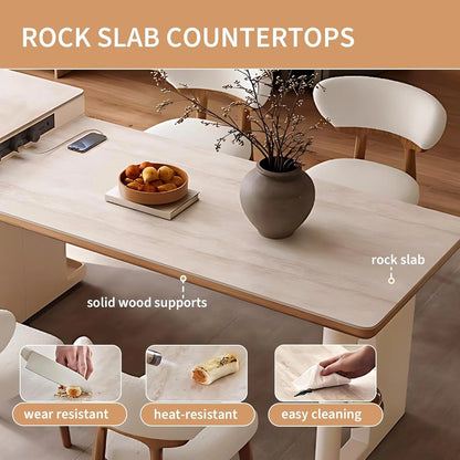 65” - 81” Spacious Versatile Kitchen Island Includes Storage Base & Open Shelf (No Chair)