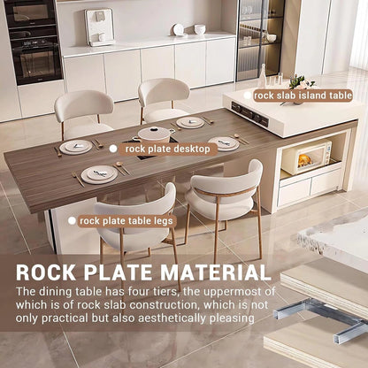 94” - 102” Cozy Practical Kitchen Island Includes White Simple Style&Open Storage Compartment (No Chair)