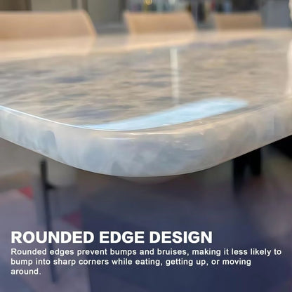 55” - 71” Elegant Dining Table with Brushed Stainless Steel Base (No Chair)