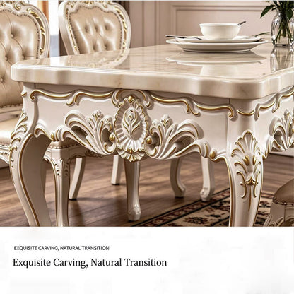 51‘-63‘’ ’European Style Dining Table with  Unique Carved Design(No Chairs)