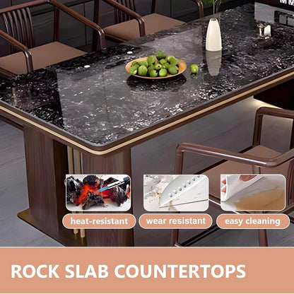 83” - 106” Unique Kitchen Island Includes Walnut Striped Storage Panel (No Chair)