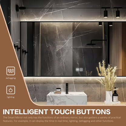 52"- 72" Freestanding Single Sink With Smart Led Mirror