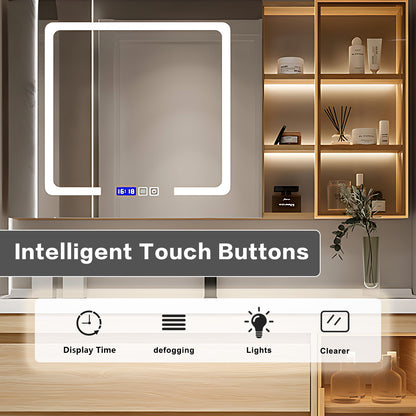 40"- 44"  Solid Wood Cabinet And Single Basin With LED Smart  Lighting