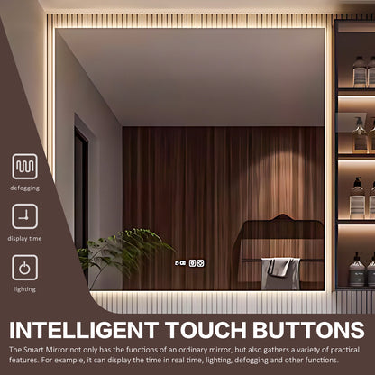 56"- 72" Floating Bathroom Vanity with Single Sink and Smart LED Mirror Cabinet