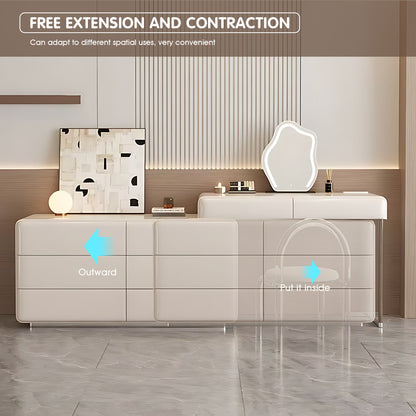 Luxury Minimalist Makeup Vanity with 8 Drawers - Elegant Beauty Hub