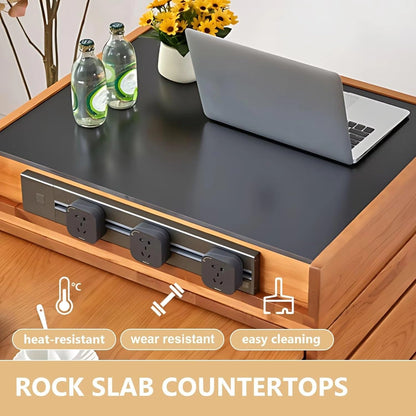 51” - 71” American Country Kitchen Island with Retractable Dining Table (No Chair)