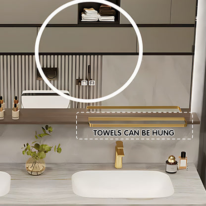 52"- 78" Solid Wood Double Sink Bathroom Vanity Set with Smart Mirror