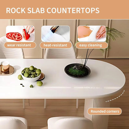 57” – 65” Luxury White Kitchen Island with Storage Includes Glass Door (No Chair)