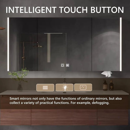 56” - 68” Modern Log Bathroom Vanity Includes Wood Grain Cabinets