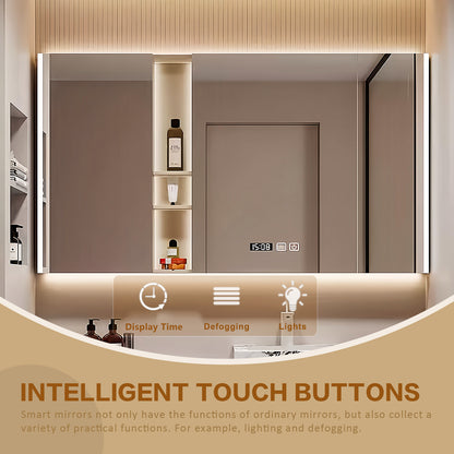 52"-72" Freestanding Bathroom Vanity With Single Sink And Smart Led Mirror