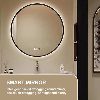 40” - 64” Spacious Bathroom Vanity Includes Circle LED Defogging Mirror