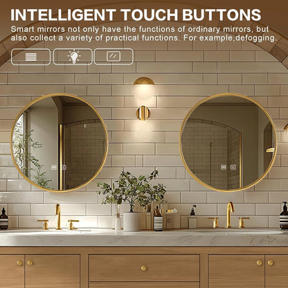 68” - 96” Exquisite Log Bathroom Vanity with LED Smart Defog Mirror