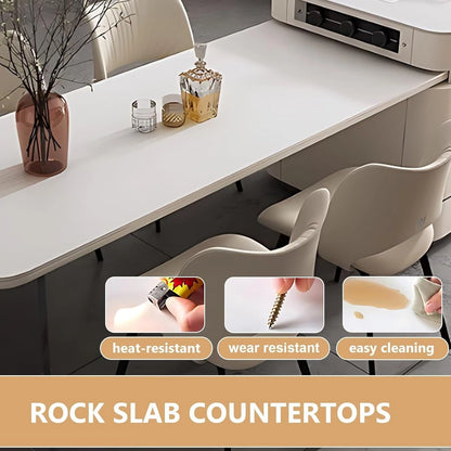 64” - 80” Minimalist Kitchen Island Includes Transparent Table Leg & Spacious Countertop (No Chair)