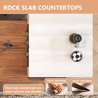 87” - 102” Modern Art Kitchen Island Includes Integrated Design (No Chair)