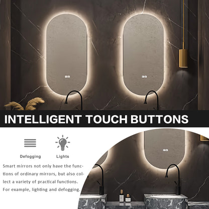 SALE(In-Stock Enjoy Fast Delivery)72" Bathroom Vanity With Oval Smart Mirror  and Double Sink