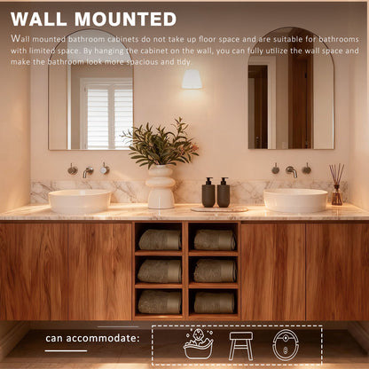 60“ - 78” Luxury Wooden Double Basin Bathroom vanity