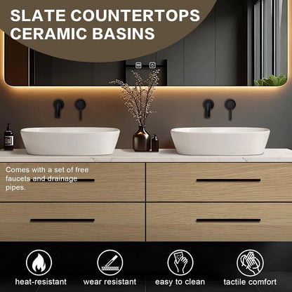 60” - 78” Wall-Mount Vanity Includes Modern Floating Design