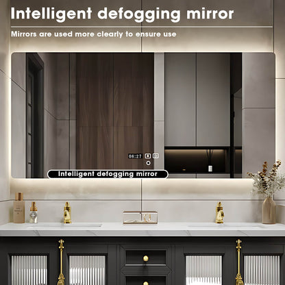 56"- 78" High-end Double Sink Bathroom Vanity with Sense of Atmosphere Defogging Mirror