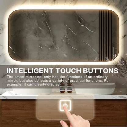 60” - 72” Modern Simple Bathroom Vanity Includes Hidden Handle & LED Smart Mirror