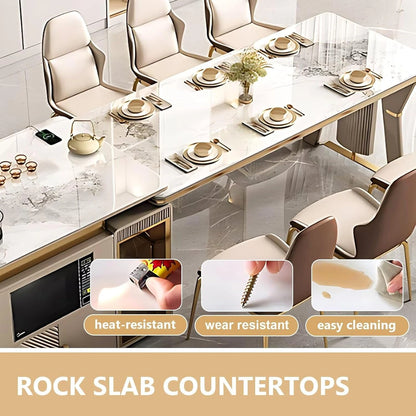 91” - 98” Beige Exquisite Kitchen Island Includes Unique Texture Design (No Chair)