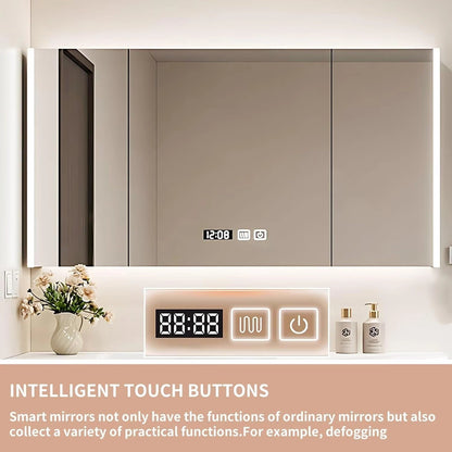 40” - 60” Brown Wood Bathroom Vanity with Open Storage Rack & Integrated Basin
