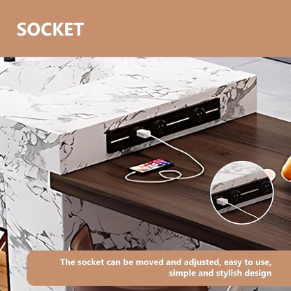 85” - 101” Cozy Elegant Kitchen Island Includes Wood Grain Design (No Chair)