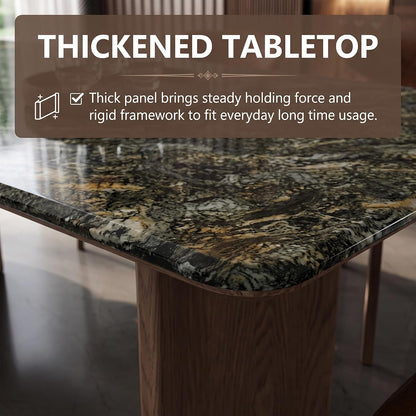 56''-96'' Luxurious Dining Table with Sturdy Wood Base in Dining Area