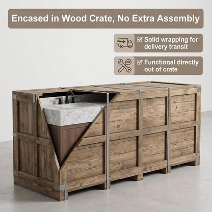 52‘’-110‘’ Luxurious Bathroom Vanity with Double Sinks Includes Wide Frame